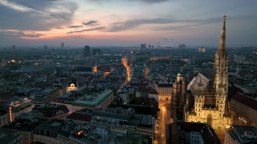 Aerial view of famous places St. Stephen