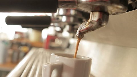 making espresso with a coffee machine