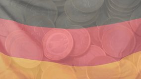 German flag waving over coins, representing economy and finance. currency, investment, banking, wealth, prosperity, Deutschland - Powered by Shutterstock - Get 15% off with code: PIKWIZARD15