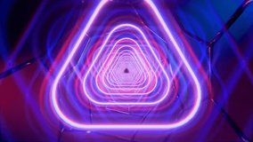 Tunnel of glowing triangles with rounded edges on dark background and bright effects 3d render loop animation	 - Powered by Shutterstock - Get 15% off with code: PIKWIZARD15