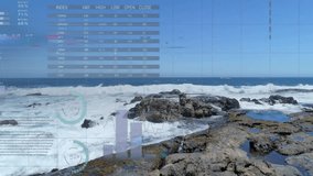 Financial data charts and graphs animation over ocean waves. Finance, visualization, investment, analytics, economy, stock - Powered by Shutterstock - Get 15% off with code: PIKWIZARD15