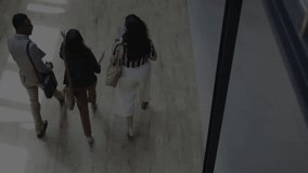 Network of connections and data processing animation over people walking in office. Networking, technology, teamwork, collaboration, digital, interaction - Powered by Shutterstock - Get 15% off with code: PIKWIZARD15