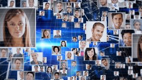 Network of connections and data processing animation over diverse people's portraits. Technology, communication, digital, internet, cybersecurity, futuristic - Powered by Shutterstock - Get 15% off with code: PIKWIZARD15