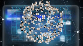 Network of profile pictures and data processing animation over digital interface. Technology, software, networking, innovation, information, profiles - Powered by Shutterstock - Get 15% off with code: PIKWIZARD15