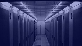 Digital clock animation over server room, representing cloud computing and data storage. Technology, time, network, internet, security, infrastructure - Powered by Shutterstock - Get 15% off with code: PIKWIZARD15