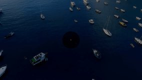 Network connectivity and location icons animation over boats in harbor. Technology, maritime, GPS, signal, overlay, communication - Powered by Shutterstock - Get 15% off with code: PIKWIZARD15