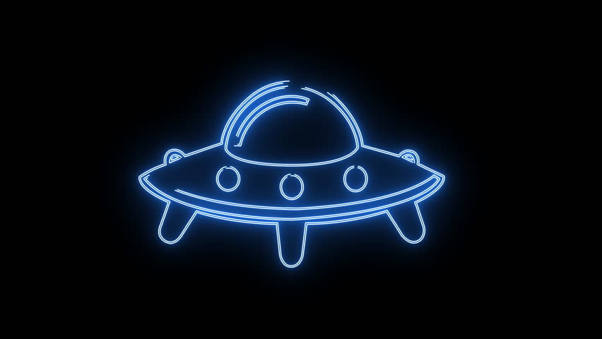 a footfage video Simple Ufo Icon Spaceship Alien Symbol And Isolated Sign Vector Illustration Design
with blue light