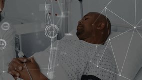 Doctor examining patient with data visualization animation over medical equipment. Healthcare, technology, diagnosis, innovation, medicine, examination - Powered by Shutterstock - Get 15% off with code: PIKWIZARD15