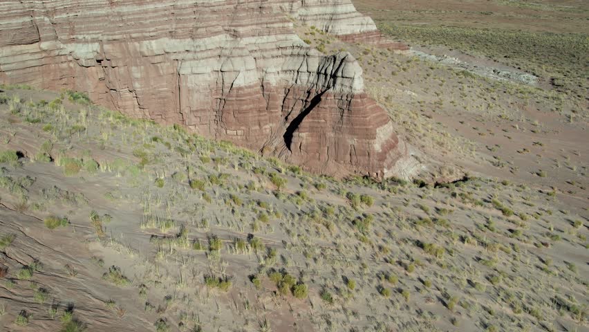 Aerial Drone View Of Chinle Badlands Grand Staircase–Escalante National Monument Utah US. The Chinle Formation is an Upper Triassic continental geological formation spread across the U.S.