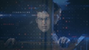 Cybercrime and malware detected animation over people working on computers. Cybersecurity, hacking, virus, threat, protection, internet - Powered by Shutterstock - Get 15% off with code: PIKWIZARD15