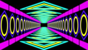 FIGHT text animation over neon geometric tunnel background. typography, cyber, glowing, futuristic, digital, motion - Powered by Shutterstock - Get 15% off with code: PIKWIZARD15