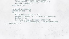Computer code with mathematical functions animation over white background with splatters. Technology, programming, coding, mathematics, digital, data - Powered by Shutterstock - Get 15% off with code: PIKWIZARD15