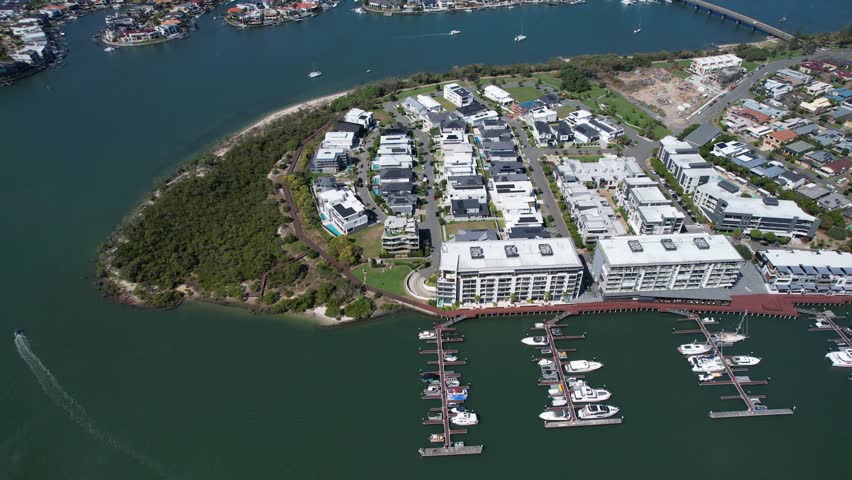 Paradise Point, Gold Coast Suburb Queensland, Australia - Aerial Drone Shot