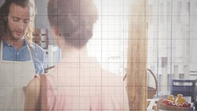 Graph with rising red arrow animation over people shopping at market. Business, growth, trend, financial, success, economy - Powered by Shutterstock - Get 15% off with code: PIKWIZARD15