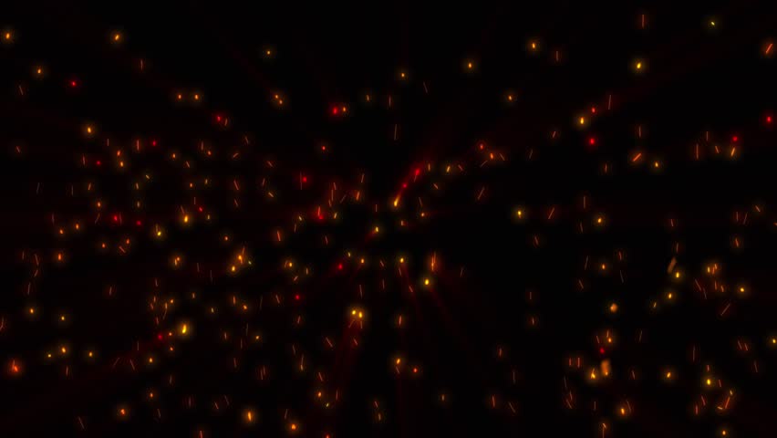bright sparkling sparks and smoke from the fire
