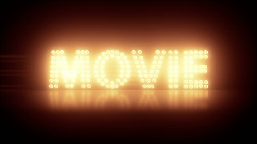 Movie Title In Glowing Lights, Opening Sequence Graphic Motion Background.