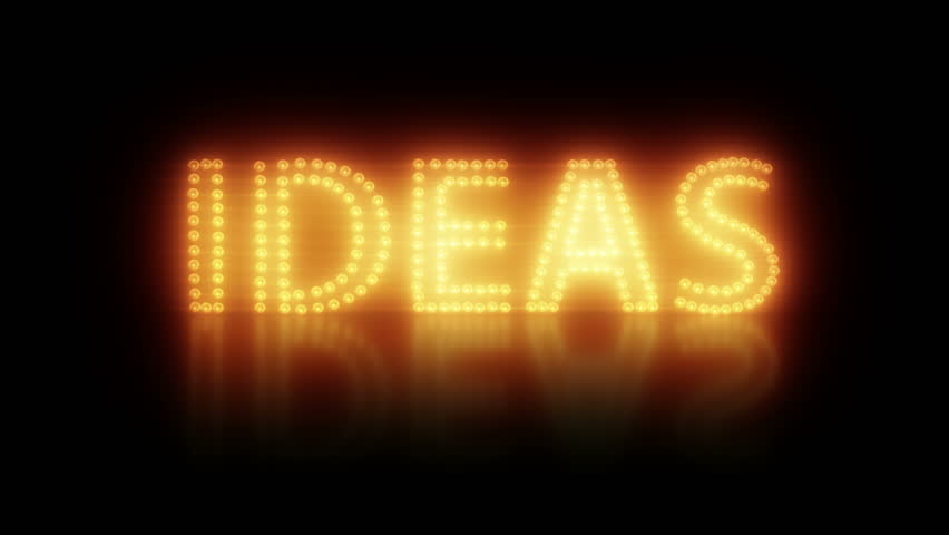 Creative Idea Title Concept made from flashing and flickering light bulbs