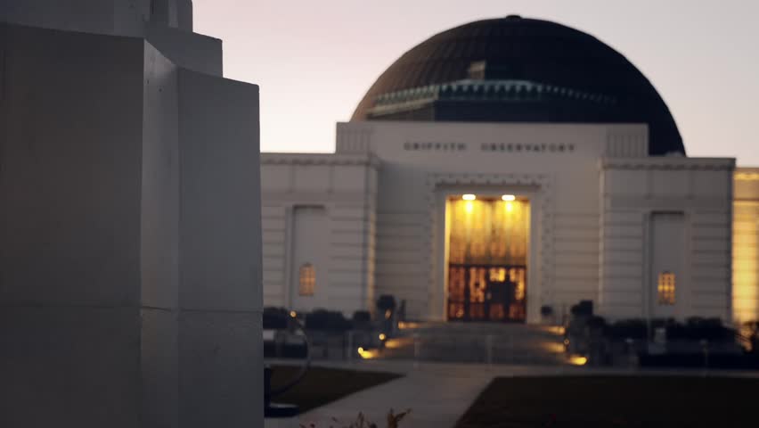 The Griffith Observatory during the sunrise