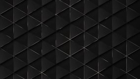 Abstract black background with gold. 4k black luxury geometric background with bronze metallic lines. Graphic ornament. Seamless looping gray black triangle pattern. Simple elegant 3d BG.	 - Powered by Shutterstock - Get 15% off with code: PIKWIZARD15
