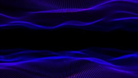  Two blue mirror waves. Symmetrical wavy background with flying particles. Wavy mesh frame in glowing purple reflection particle. Abstract wavy loop background. Big data, futuristic background. - Powered by Shutterstock - Get 15% off with code: PIKWIZARD15