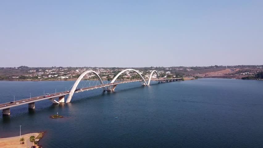 Juscelino Kubitschek bridge in Brasília, architecture and tourism concept.