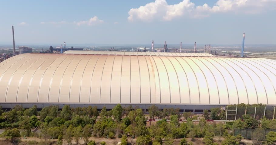 Aerial view of Taranto Steelworks, Italy. The ILVA plant in Taranto is an industrial complex located in the Tamburi district.