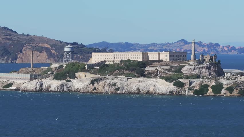 Alcatraz Island At San Francisco In California United States. Nature Island Prison. Tourism Landmark. Alcatraz Island At San Francisco In California United States.