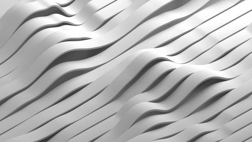 Abstract minimalist wavy surface motion background 3d animation loop. Can be used to represent futuristic architecture, contemporary fashion or geometric moving shapes
