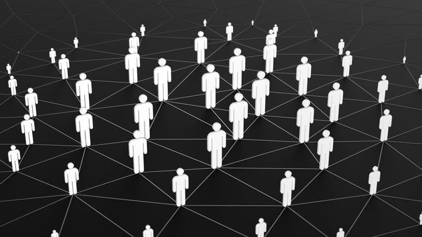 social network connecting people plexus 3d animation. Can be used to represent global digital communication, demography population growth or human resources cyberspace - Powered by Shutterstock - Get 15% off with code: PIKWIZARD15