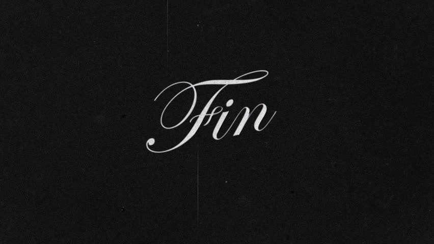 Fin french The end sign film ending frame black and white retro style