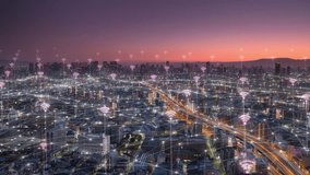 smart city internet wifi network growing over cityscape,wireless 5g communication technology development,wifi signal icons grow over the town - Powered by Shutterstock - Get 15% off with code: PIKWIZARD15