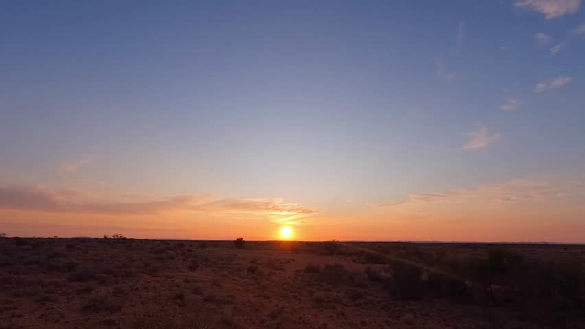 Outback South Australia Sunset and Last Light Timelapse on Tea Tree Road near Wertaloona