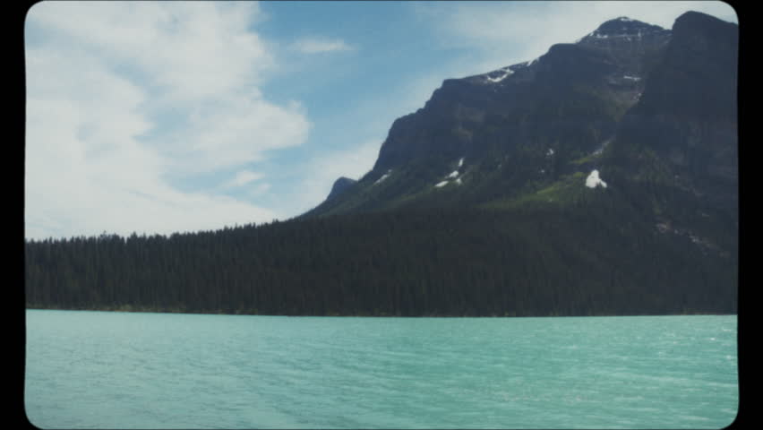 Lake Louise in Banff National Park, Canada. Vintage Film Look.