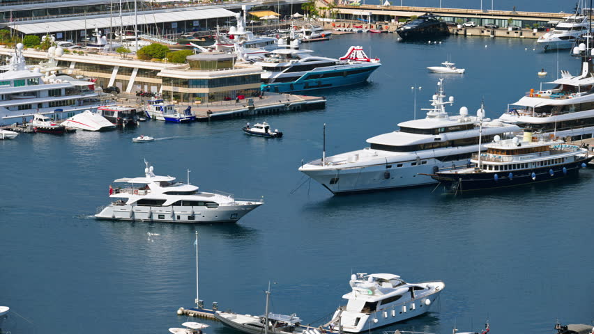 White boats docked in the Monaco Marina