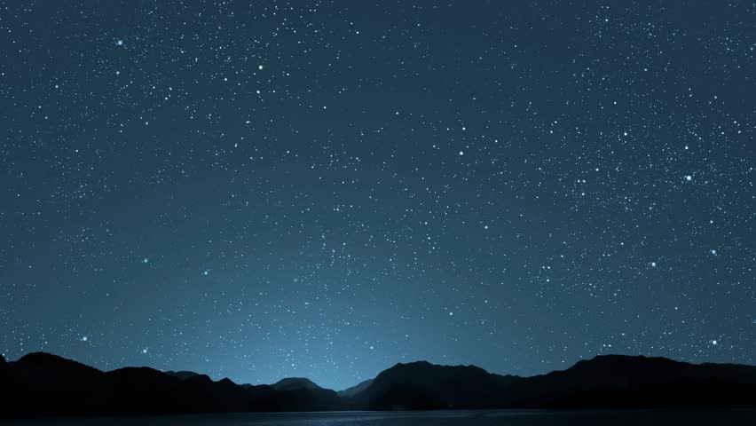 a Night sky panorama with stars and moon