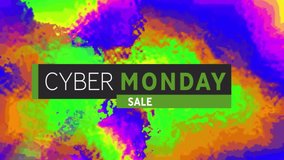 Animation of cyber monday sale text over vibrant pattern background. Sales, cyber shopping, digital interface, communication, computing and data processing concept digitally generated video. - Powered by Shutterstock - Get 15% off with code: PIKWIZARD15