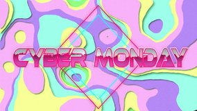 Animation of cyber monday sale text over vibrant pattern background. Sales, cyber shopping, digital interface, communication, computing and data processing concept digitally generated video. - Powered by Shutterstock - Get 15% off with code: PIKWIZARD15