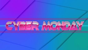 Animation of cyber monday sale text over vibrant pattern background. Sales, cyber shopping, digital interface, communication, computing and data processing concept digitally generated video. - Powered by Shutterstock - Get 15% off with code: PIKWIZARD15