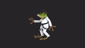 Fun 3D cartoon frog martial artist (with alpha channel) - Powered by Shutterstock - Get 15% off with code: PIKWIZARD15