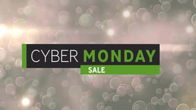 Animation of cyber monday sale text over air bubbles pattern background. Sales, cyber shopping, digital interface, communication, computing and data processing concept digitally generated video. - Powered by Shutterstock - Get 15% off with code: PIKWIZARD15