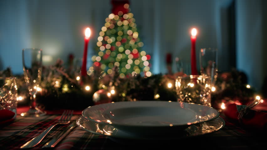 table ready for Christmas dinner