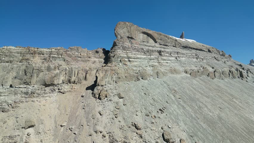 A drone shot of Mountain Kailash in Tibet, considered a sacred place in four religions: Bon, Buddhism, Hinduism, Jainism