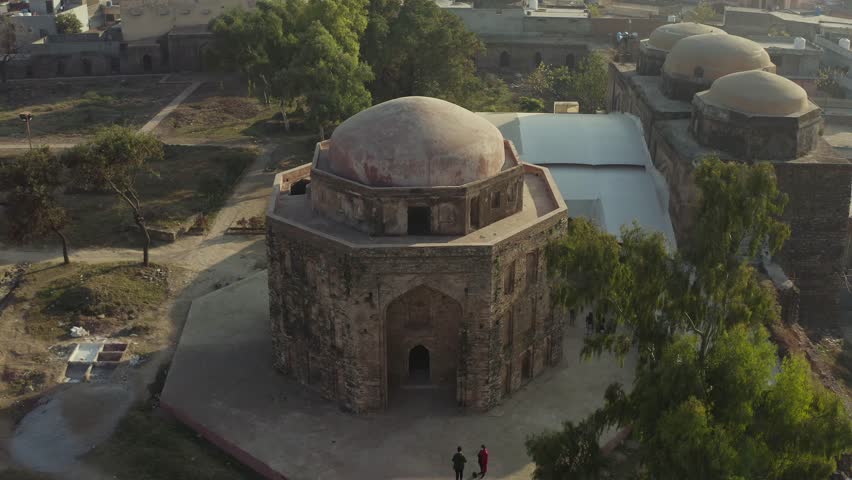 An aerial shot of the ancient Rawat Fort in Rawalpindi, Punjab, Pakistan
