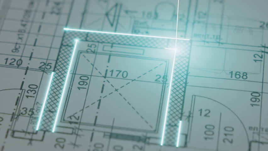 Blueprint Transforming Into 3D Architectural Model With Futuristic VFX Design Visualization Technology