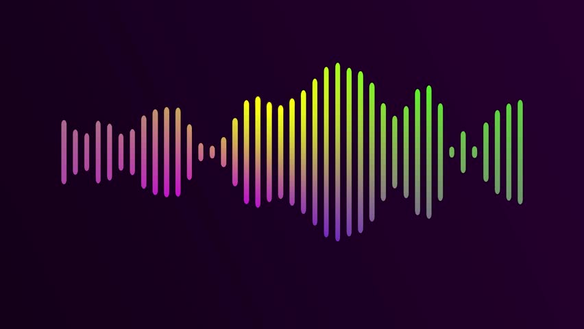 rgb sound wave moving animation with dark purple background