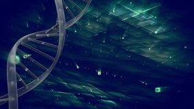 Animating DNA strand and digital data processing over abstract technological background. Biotechnology, genetics, data science, innovation, technology, futuristic - Powered by Shutterstock - Get 15% off with code: PIKWIZARD15