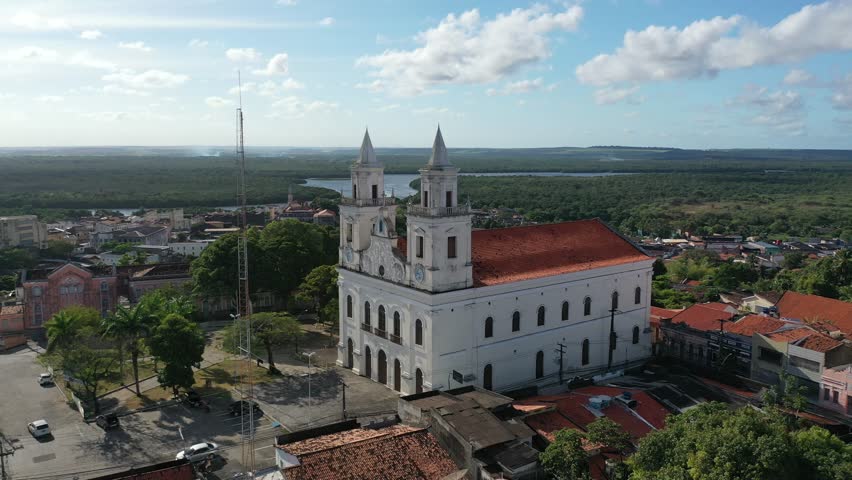 City of João Pessoa in the state of Paraiba in Northeast Brazil seen from above with a 4k drone