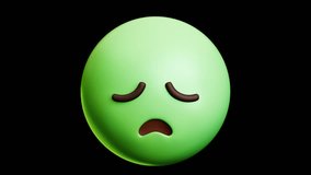 Fever face, sick face emoji, 3d emoticon animation, Alpha channel, Transparent video - Powered by Shutterstock - Get 15% off with code: PIKWIZARD15