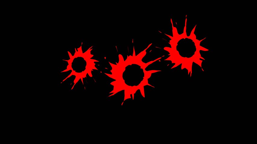 Animation of a bloody gunshot hole