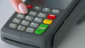 Wireless money transaction made by a woman using a contactless credit card, showcasing the speed and reliability of digital payment systems - Powered by Shutterstock - Get 15% off with code: PIKWIZARD15